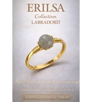 Sertifikalı Çakra Açıcı Enerji Yüzüğü Labradorit Taşı Gold Ayarlanabilir Kova Akrep Balık (Çok Renkli)