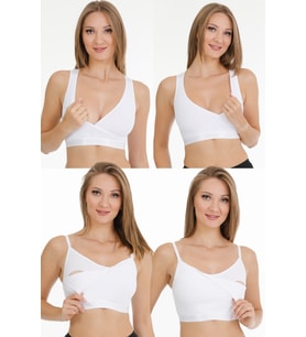 Emzirme Büstiyeri 4lü Set beyaz-beyaz