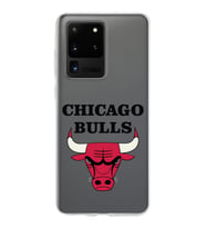 Samsung Galaxy S20 Ultra Kapak Chicago Bulls Tasarımlı Şeffaf Silikon Kılıf