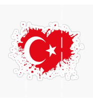 16cm Bayrak Yapıştırma Etiket  Araba Cam MD6