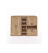 Kronos Dolap 13 Raflı 6 Kapaklı 220x59x163 Çam-Çam