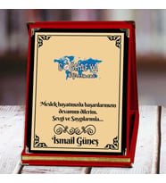 Coğrafya Öğretmeni Baskılı Plaket (2. Tasarım)  Kişiye Özel (Kırmızı)