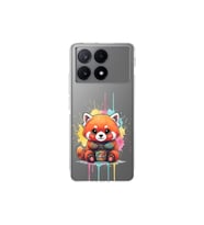 Poco X6 Pro ile Uyumlu Splash Tilki Tasarımlı Şeffaf Silikon Kılıf
