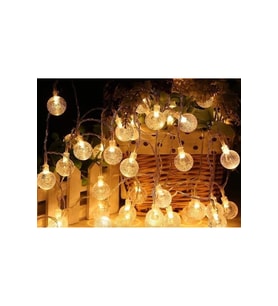 5m 28 Led Kristal Top Gün Işığı Şeffaf Kablo Fişli Eklemeli MZ-18-14