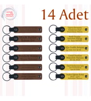 A Kahve & Sarı, Kurumsal Fuar Katılımcılarına Hediye, 14’lü Set, Kişiselleştirilebilir Anahtarlık