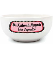 Bu Kalorili Hayatı Ben Seçmedim Krem Seramik Kase - Hediye Seramik Kase