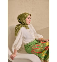 Silk Home Twill İpek Desenli Eşarp 11526