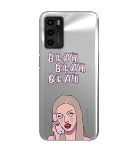 Oppo A55 Uyumlu Blah Blah Blah Mean Girls Desenli Şeffaf Telefon Kılıfı
