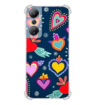 PrintiFy İnfinix Hot 20 Uyumlu Retro Color 3 Baskılı Şeffaf Köşe Korumalı Antişok Kılıf