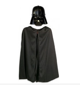 pilelistore Çocuk Boy Yıldız Savaşları Star Wars Darth Vadet Maskesi ve 90 cm Pelerin Seti Siyah