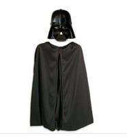pilelistore Çocuk Boy Yıldız Savaşları Star Wars Darth Vadet Maskesi ve 90 cm Pelerin Seti Siyah