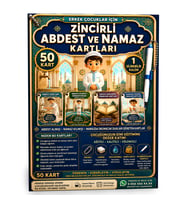 Erkek Çocuklar İçin Zincirli Abdest ve Namaz Kartları – 50 Kart + Silinebilir Kalem
