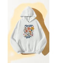 Flowers  Baskılı Oversize Sweatshirt (A.Beyaz)
