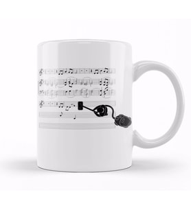 Notalı Müzik  Notalar Komik Kupa Bardak Porselen