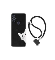 Tcl 30 Se Kılıf Excode Ipli Boyun Askılı Desenli Silikon Çılgın Kedi 1895