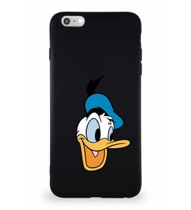 Apple iPhone 6S Plus Soft Premier Kapak Donald Duck-A Tasarımlı Silikon Kılıf - Siyah (Şeffaf)
