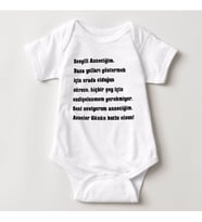 Anneye Anneler Günü Hediyesi Anneler Günü Mesajlı Zıbın (Beyaz)