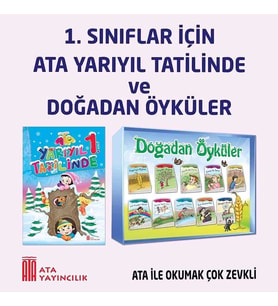 1.Sınıf Ata Yarıyıl Tatilinde + Doğadan Öyküler Dizisi (Beyaz)