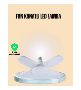 Mey İthalat® Yüksek Işık Güçlü LED Ampül 4 Kollu Katlanır Pervane Tasarım