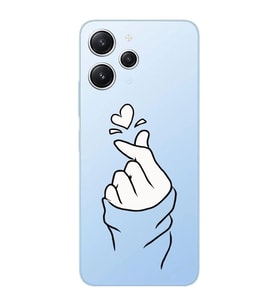 Xiaomi REDMI 12 Uyumlu Kalp Desenli Şeffaf Telefon Kılıfı