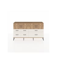 Arges Konsol 4 Raflı 6 Çekmeceli 4 Kapaklı 176x30x99 Çam-Çam/Aytaşı