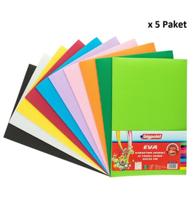Bigpoint Kabartma Desenli Eva 20x30cm Karışık 10 Renk x 5 Paket