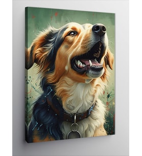 Kanvas Tablo Mutlu Golden Köpek