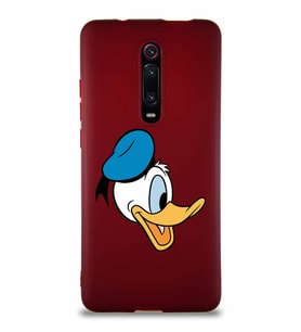 Xiaomi Redmi K20 Pro Soft Premier Kapak Donald Duck-F Tasarımlı Silikon Kılıf - Mürdüm (Şeffaf)