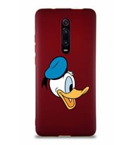 Xiaomi Redmi K20 Pro Soft Premier Kapak Donald Duck-F Tasarımlı Silikon Kılıf - Mürdüm (Şeffaf)