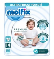 Premium Bebek Bezi Ultra Fırsat Paketi 4 Beden 7-14 Kg 86 Adet