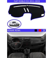 Fiat Doblo D3 2011-2015 Için Uygun Torpido Koruma Halısı Siyah Kenar Renk Mavi