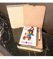 Sevgililer Günü Hediyesi Ahşap Kutulu Defter Kalem Set 024
