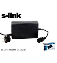 S-Link SL-AKB48 48V 20A Bisiklet Akü Şarj Adaptörü (Siyah)