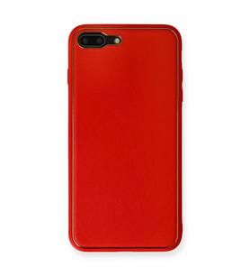 Apple İphone 7 Plus Kılıf Coco Deri Silikon Kapak - Kırmızı