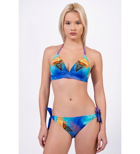 Endeep Kadın Yarım Dolgulu Desenli Bikini Takımı (Mavi)