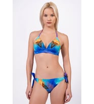 Endeep Kadın Yarım Dolgulu Desenli Bikini Takımı (Mavi)