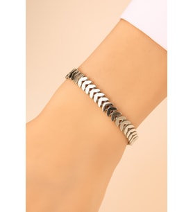 Gümüş Renk Kılçık Unisex Çelik Bileklik - 3368