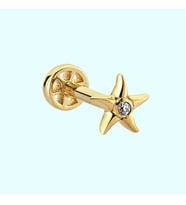 Altın Deniz Yıldız Tragus Piercing 14 Ayar