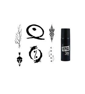 Karma Ying Yang Spray Tattoo İle Geçici Dövme Yapma Seti