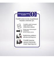 forklift kullanma talimatı 21x28 Arkası Sticker