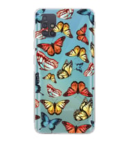 PrintiFy Samsung Galaxy A51 ile Uyumlu Water Color 2  Kamera Korumalı Şeffaf  Kılıf