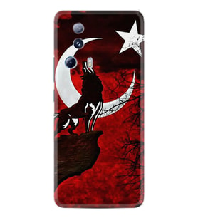 Xiaomi Mi 13 Lite Kılıf Resimli Desenli Baskılı Silikon Wolf and Moon 2 1381