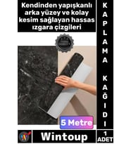 #Kaplama Su Geçirmez Mutfak Tezgah Folyo Siyah Şık Mermer Desenli Yapışkanlı Kaplama Kağıdı 5 Metre