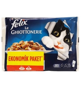Felix Tavuk Sığır Etli Yaş Kedi Maması Ekonomik Paket
