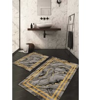 Dijital Baskılı Kaymaz Taban Yıkanabilir 2'li Klozet Takımı Banyo Paspası NDKZ-HK-81 (Antrasit)