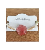 Pembe Kuvars Taşı & Sedef Yan Taşlı El Yapımı Bileklik - 6992