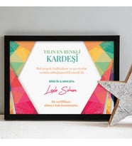 Kişiye Özel Yılın Kardeşi Sertifikası