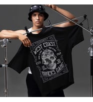 Dijital Baskılı Unisex Tshirt, Günlük Kullanıma Uygun Pamuklu Regular Tshirt (Siyah)