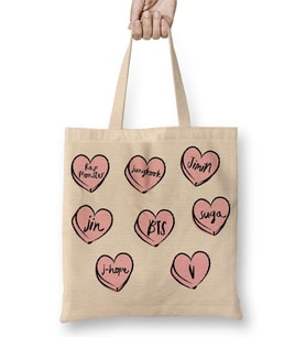 BTS Hearts Bez Çanta Uzun Saplı