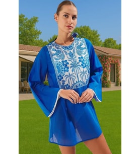 Yazlık Mini Plaj Elbisesi %100 Polyester Vual Kumaş Profesyonel Görünüm Modern Stil Modern Stil